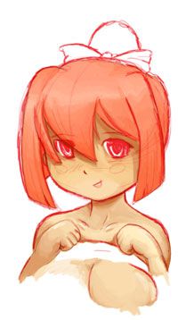 Flashing Female Exposed: (Midway Point with Initial Sketch Overlaid)